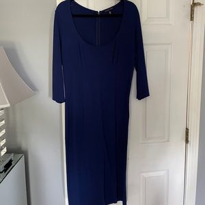 Blue midi length work dress